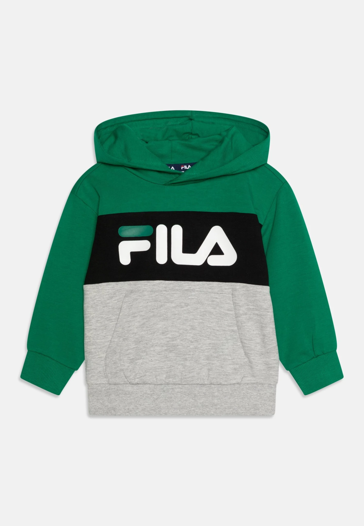Fila Bagana Blocked Hoody Unisex - Sudadera - Light Grey Melange/Verdant Green/Black