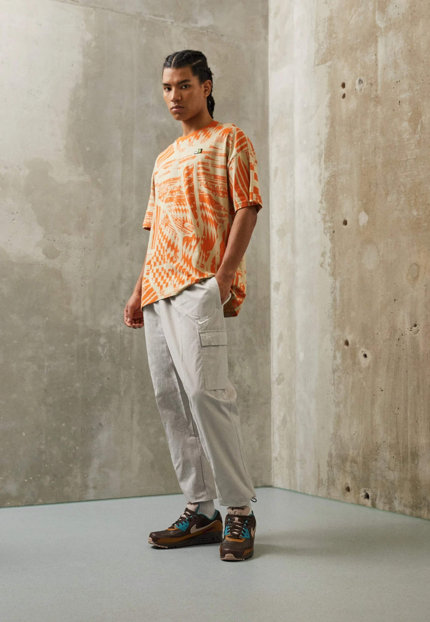 Fila Oversized Tee Unisex - Camiseta Estampada - Orange - Imagen 2