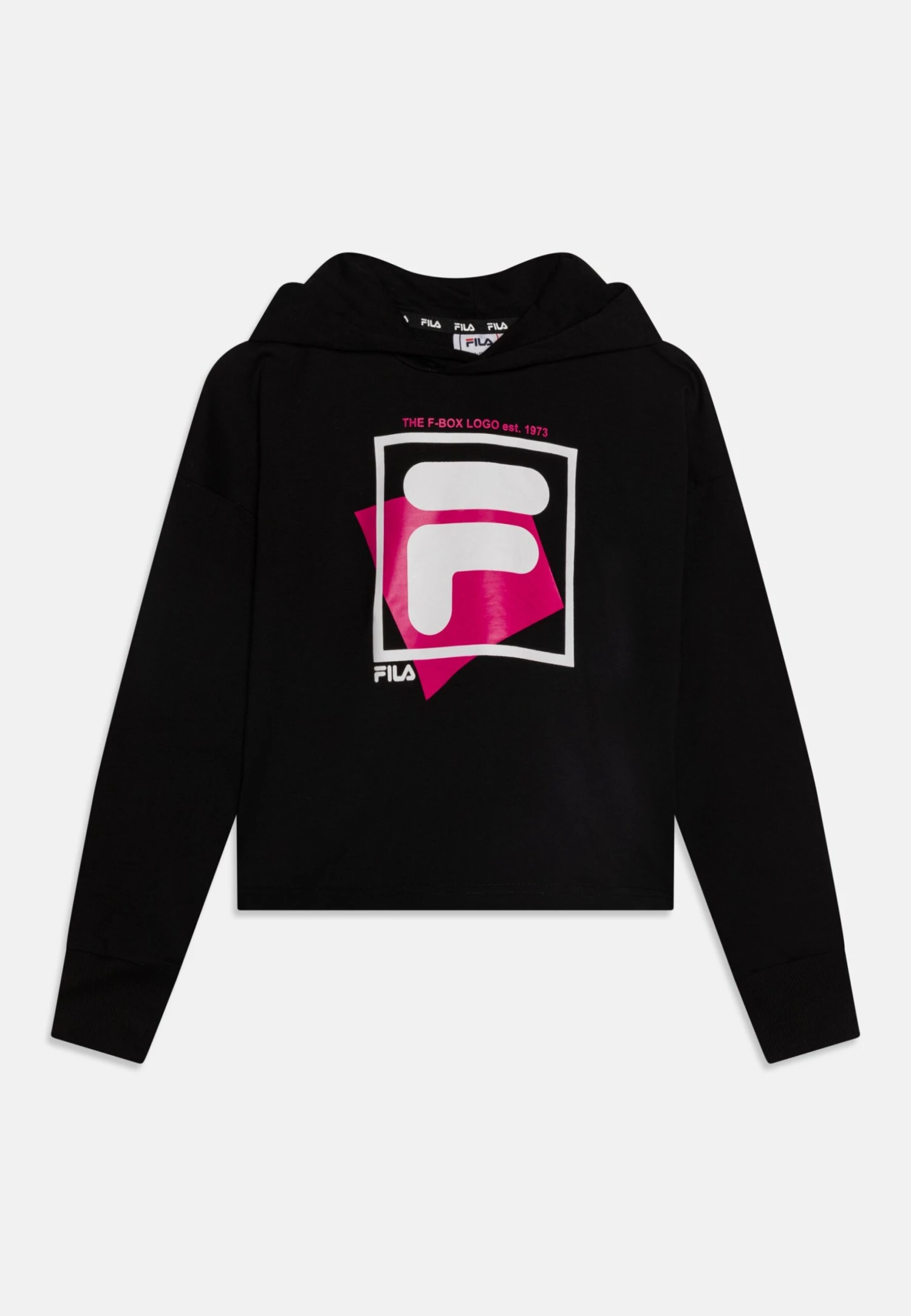 Fila Bibertal F-Box Logo Cropped Hoody - Jersey Con Capucha - Black