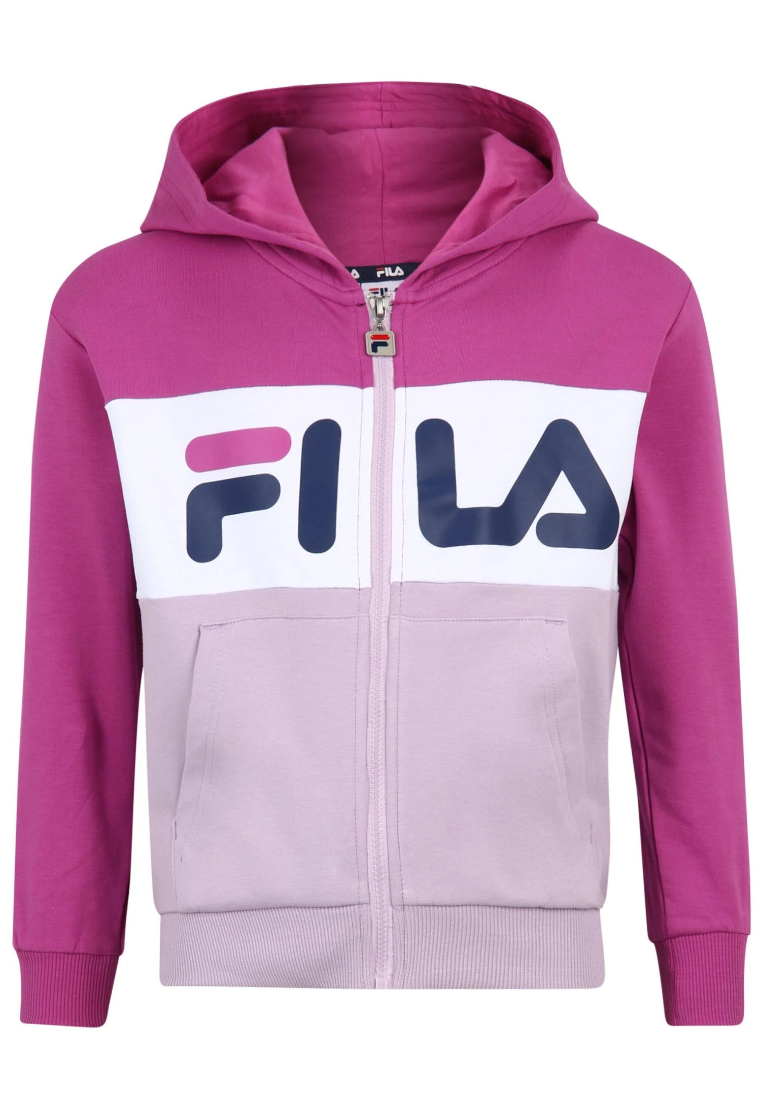 Fila Apparel Baar Ebenhausen Blocked Zip Unisex - Sudadera Con Cremallera - Fair Orchid Purple Orchid Bright White