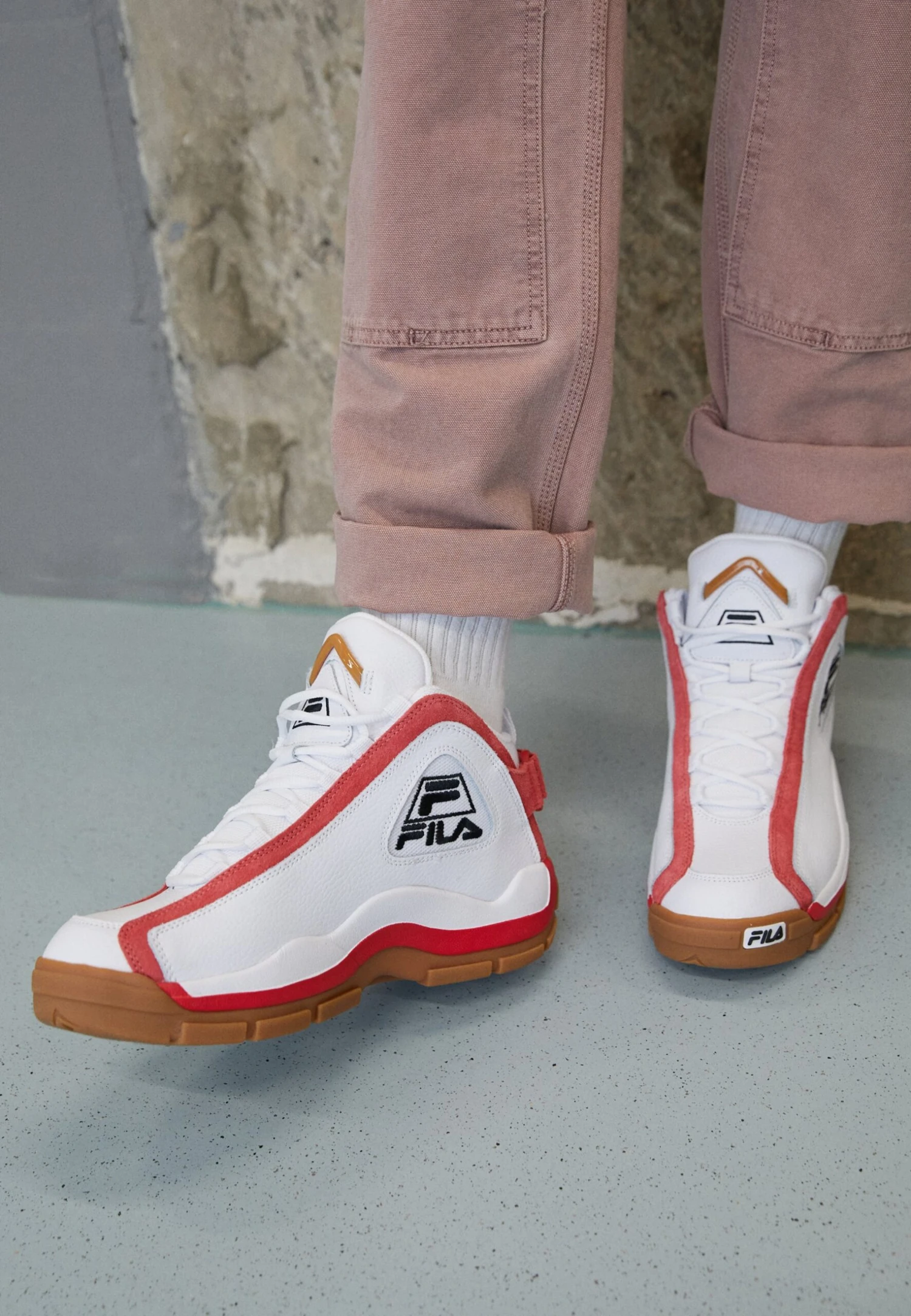 Fila Grant Hill Euro Basket Mid Unisex - Zapatillas Altas - White/Red - Imagen 2