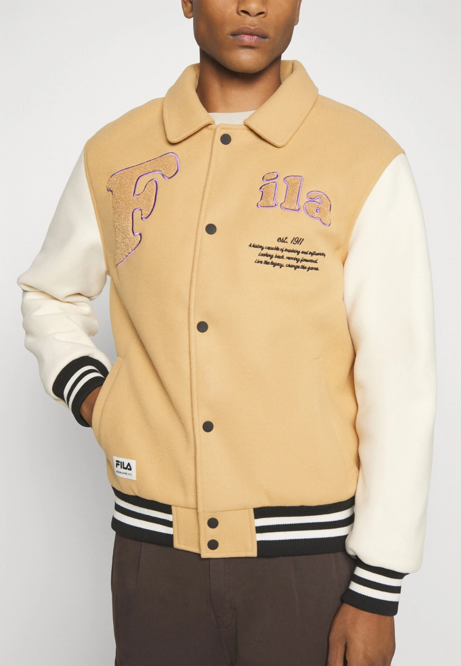 Fila Tehran College Jacket Unisex - Chaquetas Bomber - Iced Coffee - Imagen 6