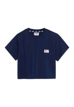 Fila Apparel Taucha Cropped Tee With Pintucks - Camiseta Estampada - Medieval Blue