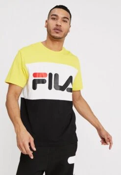 Fila Day Tee - Camiseta Estampada - Black Empire Yellow Bright White