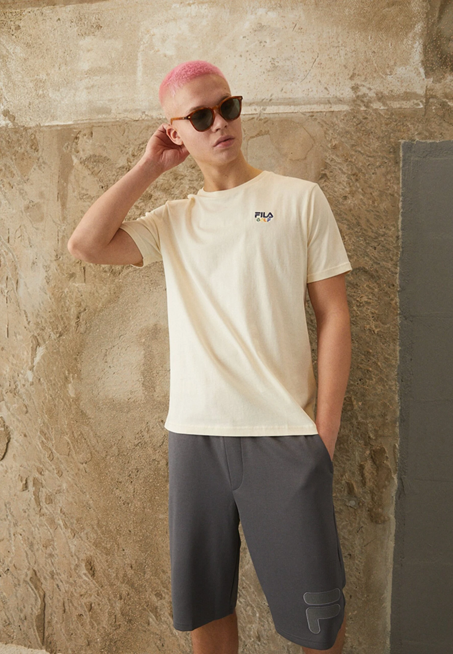 Fila Binzen Regular Graphic Tee - Camiseta Básica - Antique White