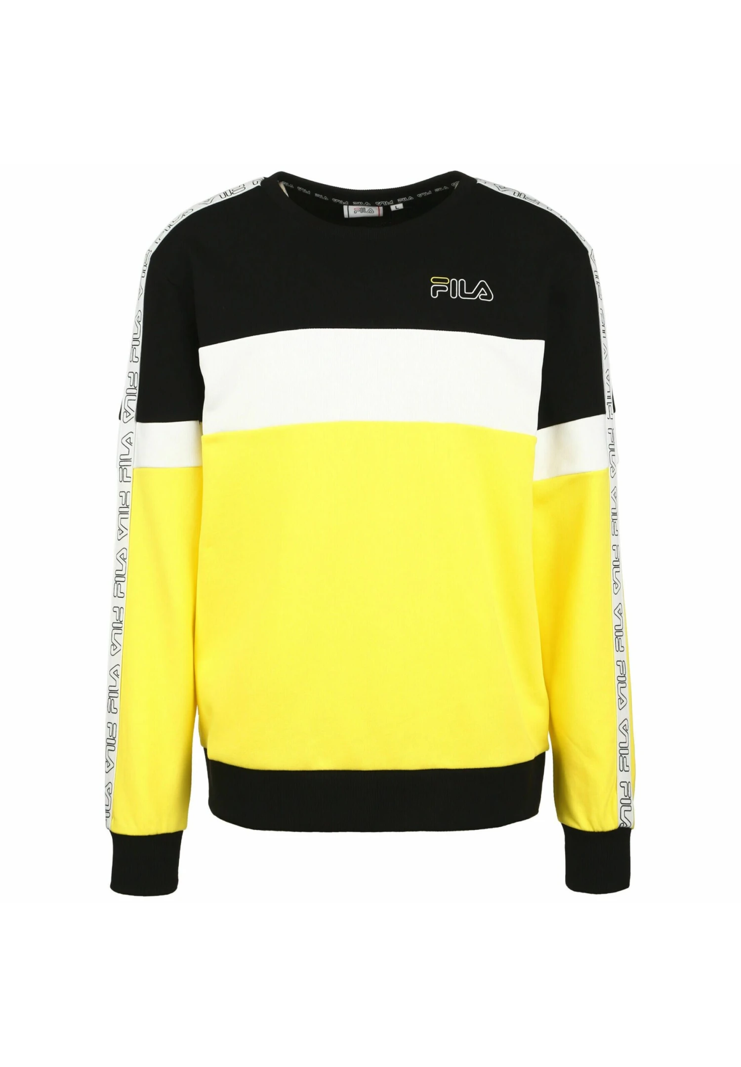 Fila Jacoby Blocked Tape Crew - Sudadera - Black Aurora Bright White