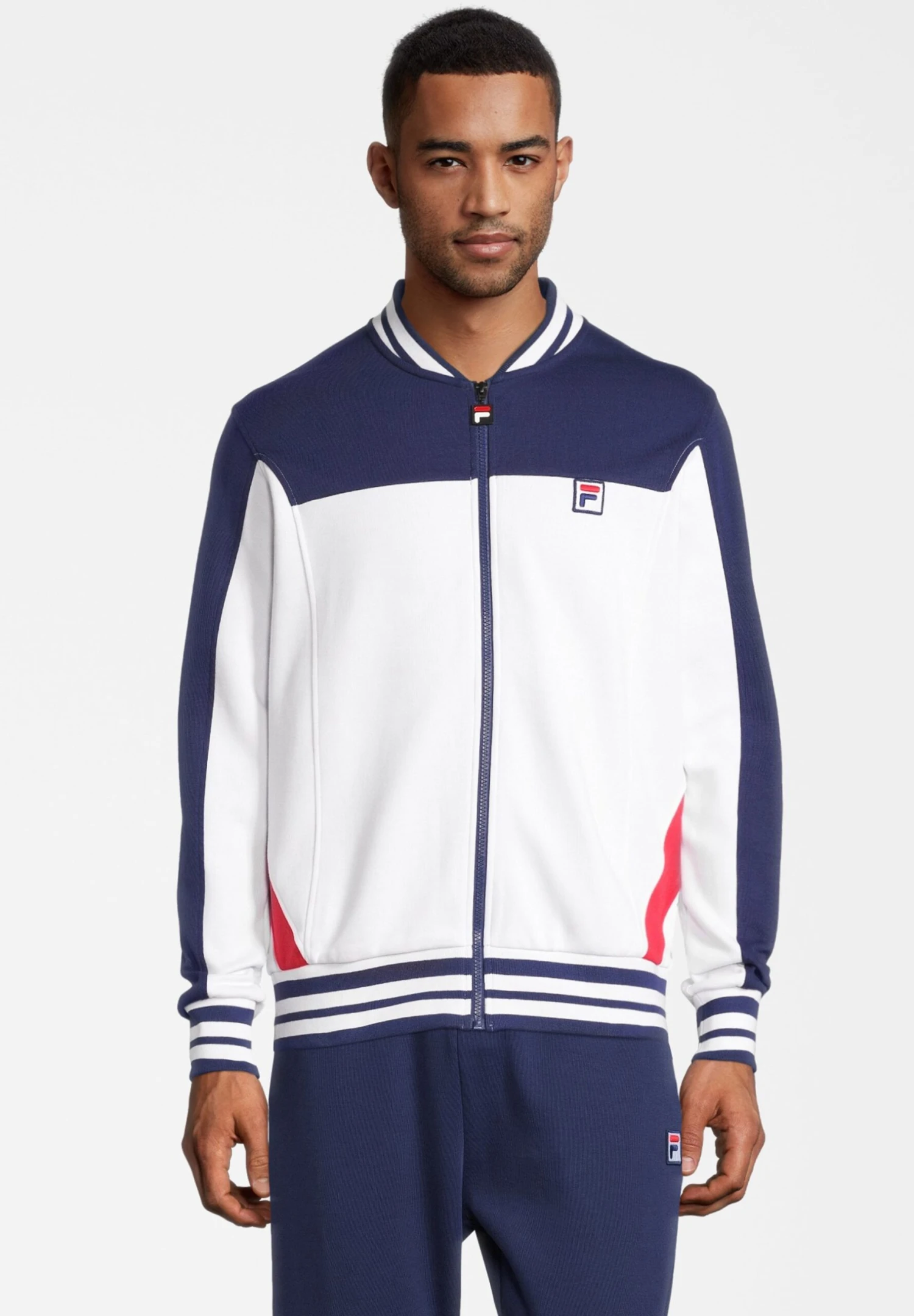 Fila Zigong- Chaquetas Bomber - Bright White Medieval Blue True Red