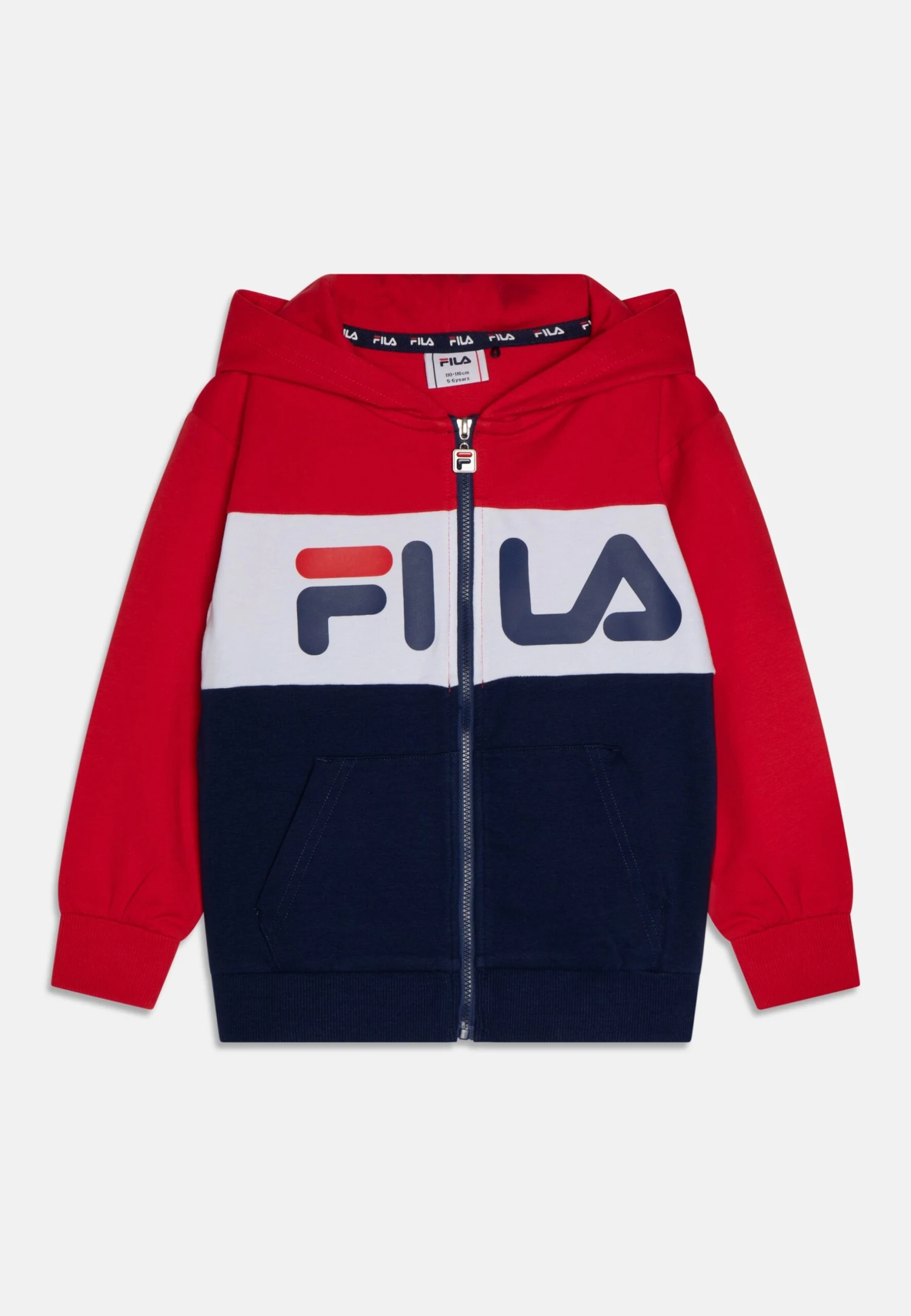 Fila Baar Ebenhausen Blocked Zip Hoody Unisex - Sudadera Con Cremallera - Medieval Blue/True Red/Bright White