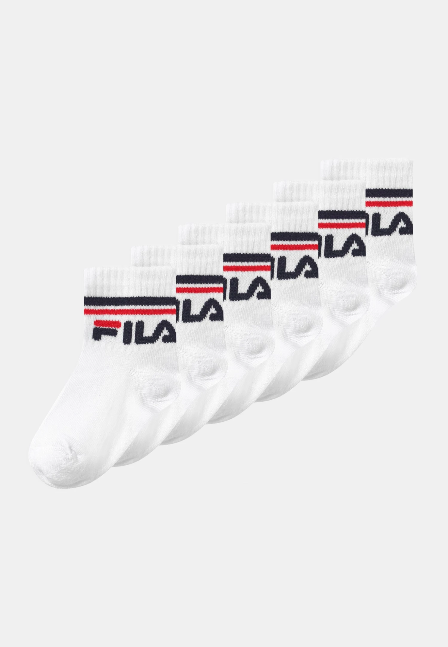 Fila Junior Quarter Unisex 6 Pack - Calcetines - White
