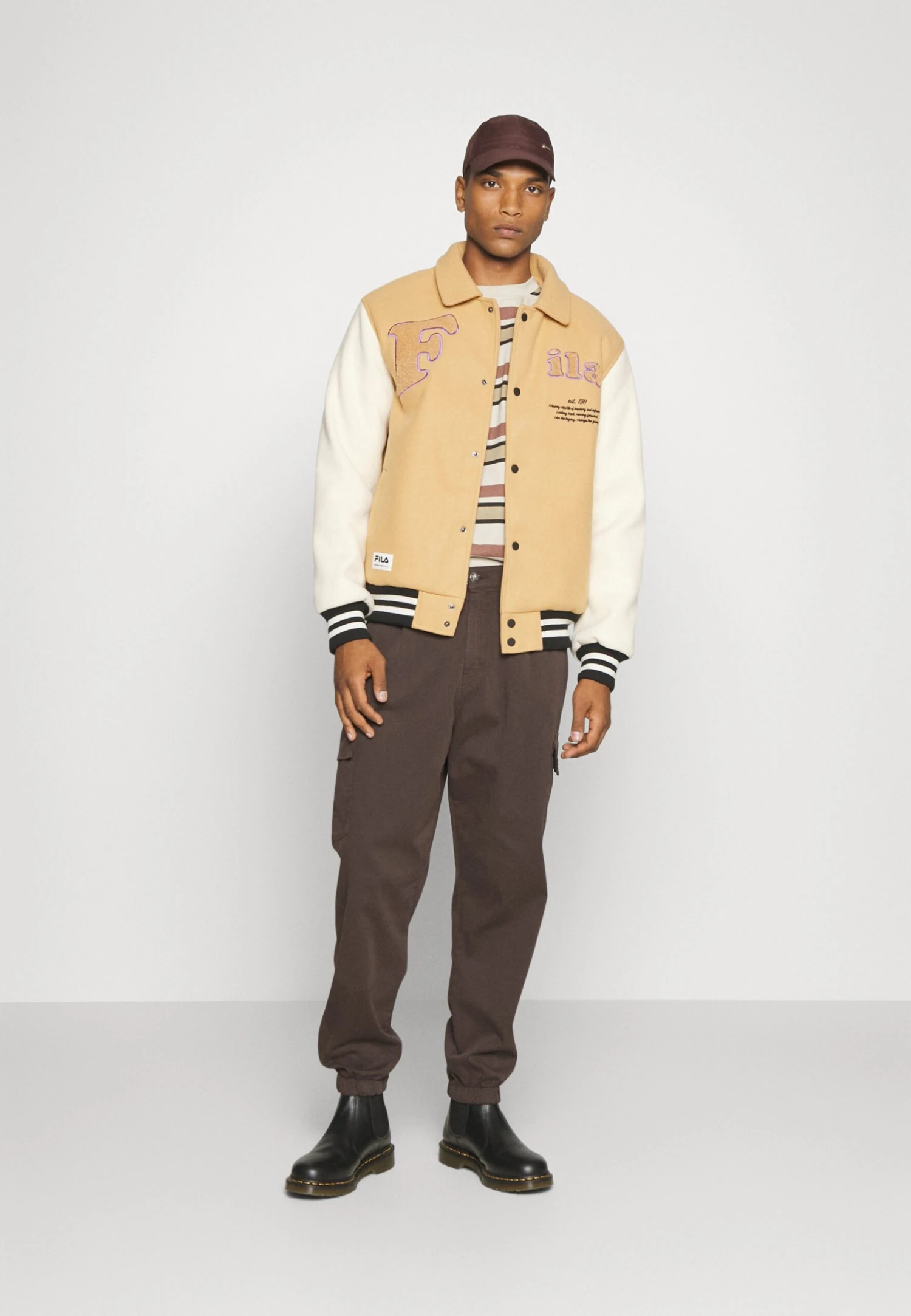 Fila Tehran College Jacket Unisex - Chaquetas Bomber - Iced Coffee - Imagen 2