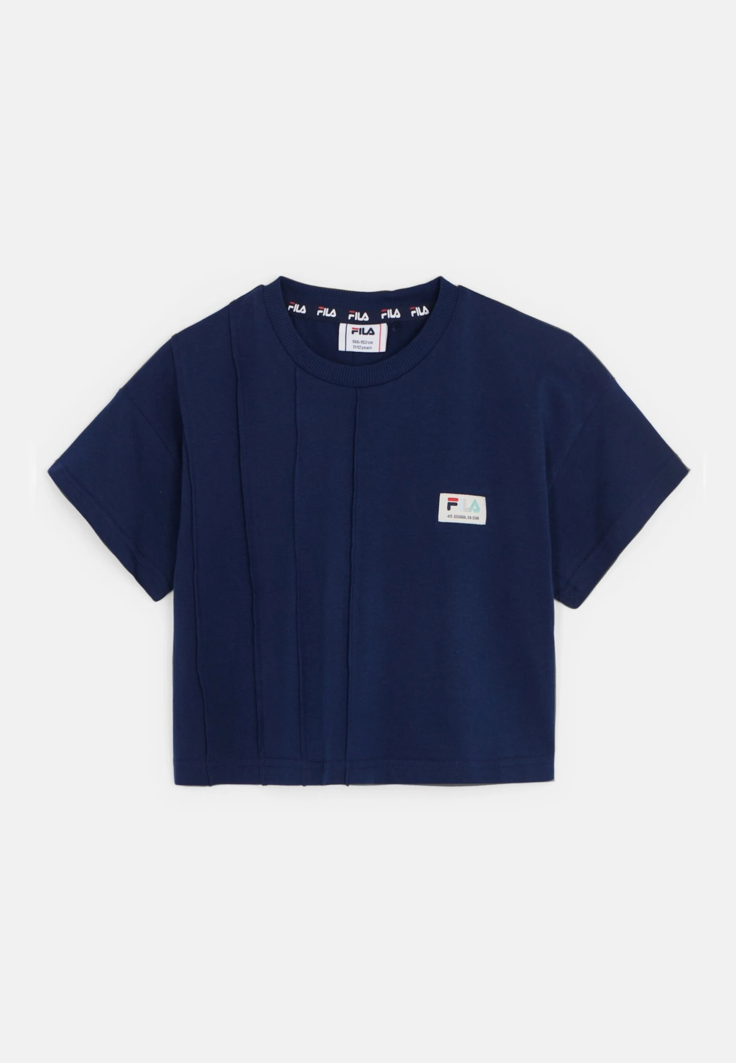 Fila Apparel Taucha Cropped Tee With Pintucks - Camiseta Estampada - Medieval Blue - Imagen 4