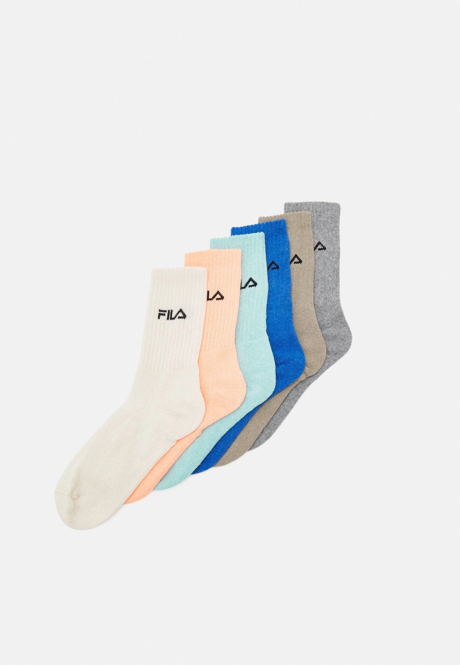 Fila Italia Unisex 6 Pack - Calcetines - Sand Beige/Oron/Ecru/Celadon/Bosphorus/Ash Grey